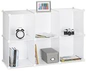 Regały - Relaxdays system regałów z 6 półkami, regał stojący regał otwarte, wtykowe z tworzywa sztucznego, wys. x szer. x gł.: 65 x 96 x 32 cm, różne. Kolory 10021958_49 - miniaturka - grafika 1