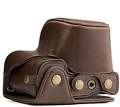 Akcesoria fotograficzne - MegaGear megagear "EVER Ready" torba skórzana torba na aparat,, dolny otwór Version  etui ochronne do Sony Alpha A6300 ILCE-6300, A6000, ciemnobrązowy MG985 - miniaturka - grafika 1