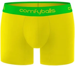 ComfyBalls COMFYBALLS bokserki do biegania LONG MICROFIBER żółto-zielone - Bielizna sportowa męska - miniaturka - grafika 2