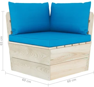 vidaXL Ogrodowa sofa narożna z palet z poduszkami, impregnowany świerk vidaXL - Sofy ogrodowe - miniaturka - grafika 8