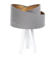 Lampy stojące - ImoLight Lampka stołowa mini-trójnóg biały Awena Szaro-złota 060s-014w - miniaturka - grafika 1