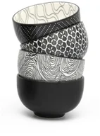 Kubki - Bredemeijer Czarki Pucheng ceramiczne 4 sztuki czarno-białe - miniaturka - grafika 1