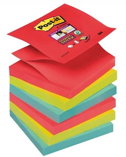 Post-It 3M Bloczek samoprzylepny Super sticky Z-Notes (R330-6SS-JP), 76x76mm, 6x90 kart., energiczne kolory 3M-70005253573 - Etykiety samoprzylepne i bloki etykiet - miniaturka - grafika 2