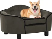 Legowiska dla psów - Vidaxl Sofa dla psa ciemnoszara 67x47x36 cm pluszowa 171087 171087 171087 - miniaturka - grafika 1