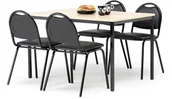 Stoły z krzesłami - AJ Produkty Zestaw do jadalni, Blat: Brzoza laminat, Krzesła: Skaj - miniaturka - grafika 1