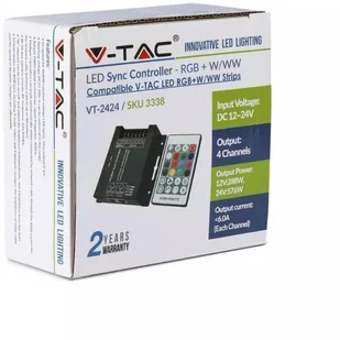 V-TAC Sterownik Taśm LED RGBW Radiowy 12V/24V 288W/576W RJ45 VT-2424 - Akcesoria do oświetlenia - miniaturka - grafika 5