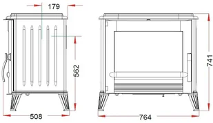 Invicta Piec kominkowy wolnostojący MODENA 9175-46 Emalia Kość Słoniowa 9175-46 - Piece wolnostojące - miniaturka - grafika 3