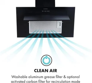 Klarstein Athena 60 Czarny (CGCH5-Athena60-BL) - Okapy kuchenne - miniaturka - grafika 4