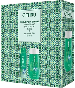 C-Thru Emerald Shine Zestaw Żel pod prysznic 250 ml + Dezodorant w sprayu 150 ml - Zestawy kosmetyków męskich - miniaturka - grafika 2