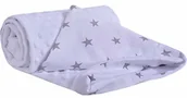 Koce i narzuty dla dzieci - Medi Partners Kocyk dziecięcy 75x100cm Medi Partners Dwustronny Wielofunkcyjny Do wózków Minky Miękki Przytulny 100% Bawełna (Szare gwiazdki z białym) - miniaturka - grafika 1