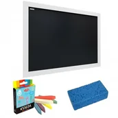 Tablice i flipcharty - Allboards Tablica kredowa czarna 90x60 cm biała pastelowa rama + gratis TB96W+K6+G - miniaturka - grafika 1