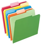 Akcesoria fotograficzne - Pendaflex Two-Tone File Folders, 1/3 Cut Top Tab, Letter, assorted Colors, 100/Box 152 1/3 ASST - miniaturka - grafika 1
