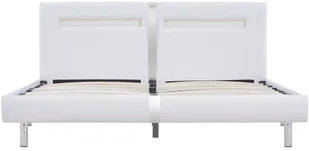 vidaXL Rama łóżka LED, biała, sztuczna skóra, 180 x 200 cm - Łóżka - miniaturka - grafika 4