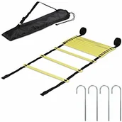 Piłka nożna - Relaxdays Relaxdays Drabina koordynacyjna, 6 m, 12 szczebli, drabina treningowa, akcesoria do piłki nożnej, z torbą i śledziami, czarna/żółta 10033754 - miniaturka - grafika 1