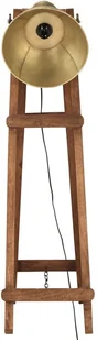 VidaXL Lampa podłogowa, kolor mosiądzu, E27, lite drewno mango 320588 VidaXL VidaXL - Lampy sufitowe - miniaturka - grafika 4