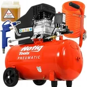 Sprężarki i kompresory - NotigTools KOMPRESOR OLEJOWY SPRĘŻARKA 2HP 50L 250 l/m GRATIS N3421 - miniaturka - grafika 1