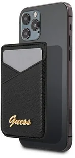 Guess Wallet Card Slot GUWMSSASLBK MagSafe Saffiano GUWMSSASLBK - Etui i futerały do telefonów - miniaturka - grafika 3