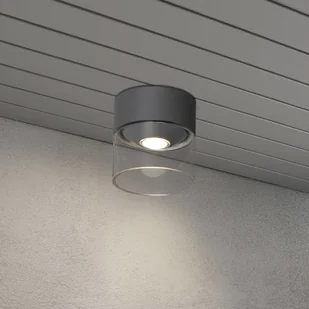 Konstsmide Lampa sufitowa zewnętrzna LED Varese szara, szkło - Lampy ogrodowe - miniaturka - grafika 2
