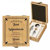 Gadżety dla niej i dla niego - Murrano Personalizowany Zestaw Akcesoriów Do Wina Na Urodziny ZDW1-012 - miniaturka - grafika 1