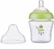 Butelki dla niemowląt - Nby Little Moments  butelka z szeroką szyjką  zielona  powolny przepływ napojów  180 ml  0 M+ - miniaturka - grafika 1