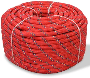 Linka vidaXL żeglarska z polipropylenu, 6 mm, 100 m, czerwona vidaXL - Łańcuchy i liny stalowe - miniaturka - grafika 3