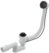 Syfony - Alcaplast Syfon wannowy z korkiem automatycznym metal czarny mat A55BLACK A55BLACK - miniaturka - grafika 1