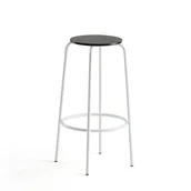 Taborety i hokery - AJ Produkty Stołek barowy TIMMY, rama biały, siedzisko czarny, 730 mm - miniaturka - grafika 1