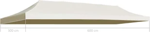 vidaXL Dach namiotu imprezowego, 3 x 6 m, kremowy - Pawilony ogrodowe - miniaturka - grafika 4