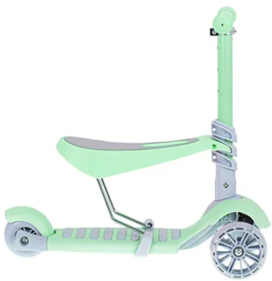 Hulajnoga trójkołowa z siedziskiem balansowa miętowo szara LED KX6625 - Hulajnogi - miniaturka - grafika 3