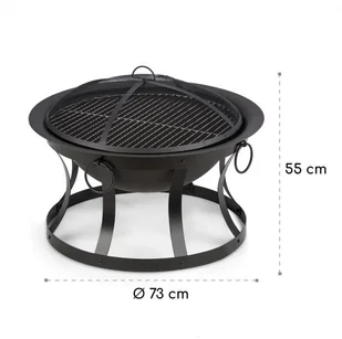 Blumfeldt Blumfeldt Pentos Misa paleniskowa 2 w 1  73 cm łapacz iskier  60 cm grill żeliwo, czarny GQ15-Pentos - Paleniska ogrodowe - miniaturka - grafika 9