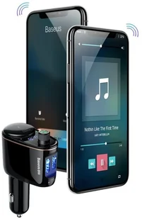 Baseus Trasmiter FM + ładowarka samochodowa Locomotive BSU083BLK - Ładowarki samochodowe - miniaturka - grafika 2