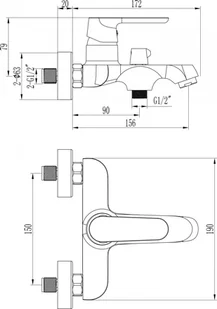 Kuchinox Bateria wannowa biała DIMA BQD 610D - Baterie wannowe i prysznicowe - miniaturka - grafika 4