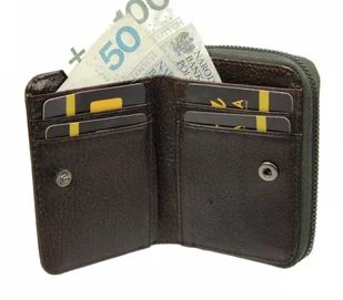 FOREVER YOUNG Portfel Skórzany Bułeczka FOREVER YOUNG Skóra Licowa Suwak 5157 - Portfele - miniaturka - grafika 9