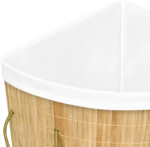 vidaXL Bambusowy kosz na pranie, narożny, 60 L vidaXL - Kosze na bieliznę - miniaturka - grafika 5