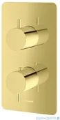 Baterie umywalkowe - KOHLMAN Axel Gold bateria podtynkowa termostatyczna z trzema wyjściami złoty połysk QW433AGD | - miniaturka - grafika 1