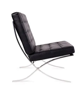 King Home Fotel BARCELON PRESTIGE PLUS czarny - 100% skóra naturalna, włoska selekcjonowana, podstawa chrom T03-1.BLACK.PP - Fotele - miniaturka - grafika 2