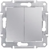 Wyłączniki światła i elektryczne - LEDart schodowy podwójny, Schneider Electric SEDNA SDN0600160, bez ramki, kolor aluminium - miniaturka - grafika 1