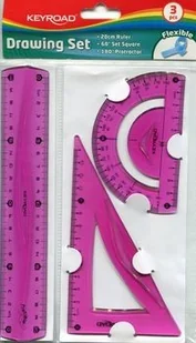 KEYROAD Zestaw geometryczny KEYROAD Flexible średni, zawieszka, mix kolorów KR970858 - Linijki, ekierki - miniaturka - grafika 2