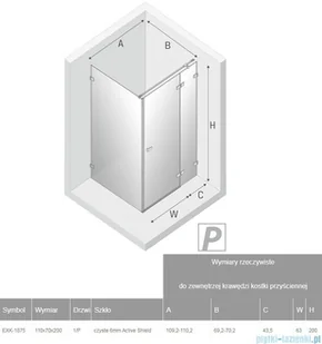 New Trendy Avexa Gold 110x70x200 EXK-1875 - Kabiny prysznicowe - miniaturka - grafika 3