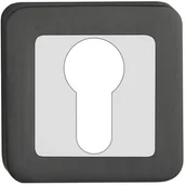 Klamki - Metalbud Szyld drzwiowy  dolny kwadratowy na wkładkę grafitowy chrom - miniaturka - grafika 1