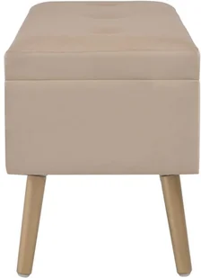VidaXL Lumarko Ławka ze schowkiem, 80 cm, beżowa, aksamitna 329933 VidaXL - Ławki do przedpokoju - miniaturka - grafika 4