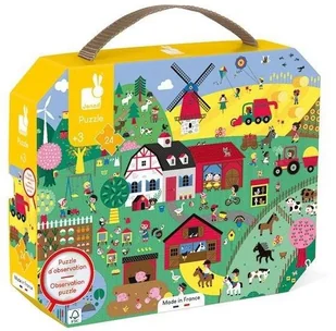 Janod Puzzle obserwacyjne w walizce Farma 24 elementy 3+ Made in France, solution-bc-7528-0 - Puzzle - miniaturka - grafika 4