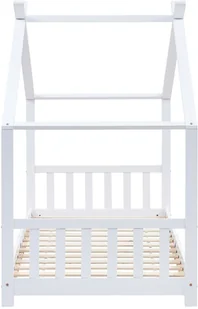 vidaXL Rama łóżka dziecięcego, biała, lite drewno sosnowe, 70 x 140 cm vidaXL - Łóżka dla dzieci i młodzieży - miniaturka - grafika 4