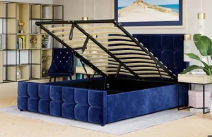 EMWOmeble ŁÓŻKO 160X200 Z MATERACEM - MEDIOLAN (SFG015) - WELUR NIEBIESKI 82 2331 - Łóżka EMWOmeble ŁÓŻKO 160X200 Z MATERACEM - MEDIOLAN (SFG015) - WELUR NIEBIESKI 82 2331 - Łóżka - miniaturka - grafika 2