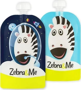 Zebra&Me Saszetki wielorazowe na posiłki i napoje dla dzieci i niemowląt 150 ml Zebra&Me 2 szt. ZM001x - Pozostałe akcesoria kuchenne - miniaturka - grafika 4