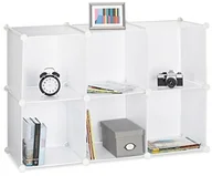 Regały - Relaxdays system regałów z 6 półkami, regał stojący regał otwarte, wtykowe z tworzywa sztucznego, wys. x szer. x gł.: 65 x 96 x 32 cm, różne. Kolory 10021958_49 - miniaturka - grafika 1