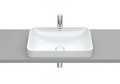 Umywalki - Roca A327534630 INSPIRA SQUARE Umywalka blatowa 550x370 H75 FINECERAMIC PERŁA - miniaturka - grafika 1