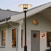 Lampy ogrodowe - Konstsmide Lampa na maszt Freja, czarna - miniaturka - grafika 1