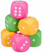 Akcesoria do gier planszowych - Relaxdays zestaw 6 miękkich kostek z materiału piankowego, rozmiar XXL, 6 sztuk - miniaturka - grafika 1