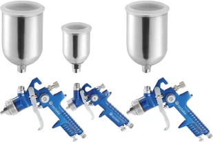 tectake 3 pistolety lakiernicze w aluminiowej walizce - niebieski 400495 - Pistolety malarskie - miniaturka - grafika 2